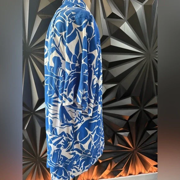 Polo by Ralph Lauren Tropical Blue and White Hawaiian 
Shirt - Picture 2 of 3
